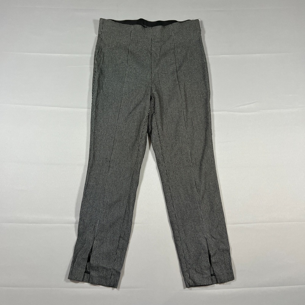 Worthington Cropped Pants Womens Medium Black White Tummy Panel Pull On Skinny